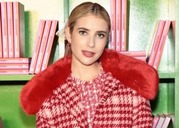 Emma Roberts Wore a Red Houndstooth Kate Spade NY Outfit