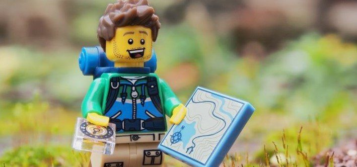 This LEGO knows all about staying in shape while he travels.