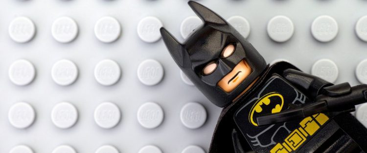 Lego Batman on gray baseplate