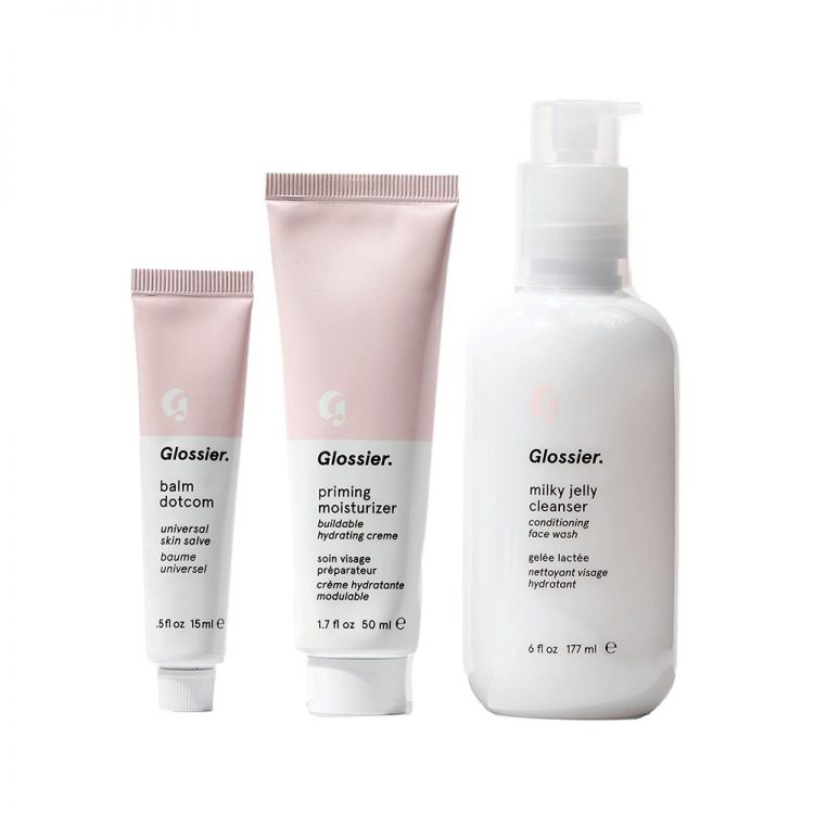 Glossier The 3-Step Skincare Routine on white background