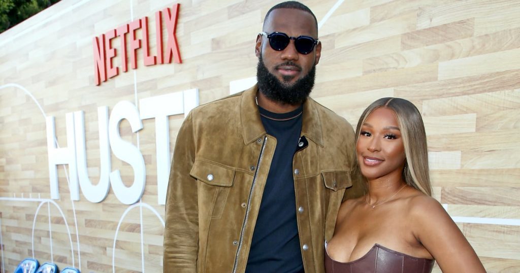 LeBron and Savannah James at the Hustle Movie Premiere