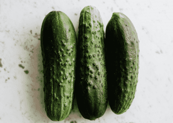 3 cucumbers on table top