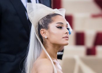 Ariana Grande Goes Retro In a Black Prada Bandage Top With Green Checkered A-Line Skirt