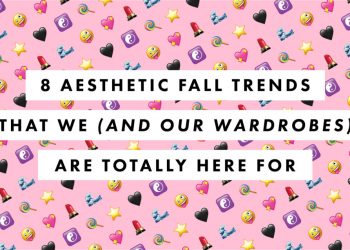 aesthetic fall trends hero banner with emojs