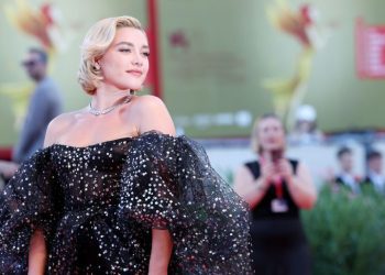 Florence Pugh Wears Off-the-Shoulder Body Suit to Venice Film Festival Premiere of 'Don't Worry Darling'