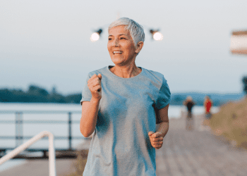 50 year old woman walking