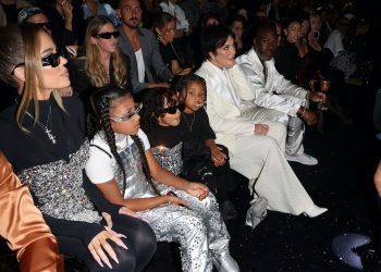 Khloe Kardashian, Kris Jenner, Corey Gamble and Kids Support Kim Kardashian at Dolce & Gabbana Spring 2023 Show