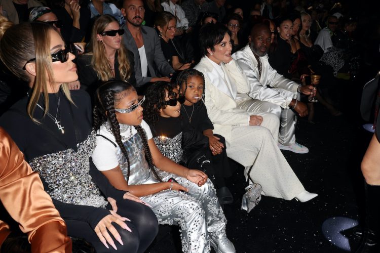 Khloe Kardashian, Kris Jenner, Corey Gamble and Kids Support Kim Kardashian at Dolce & Gabbana Spring 2023 Show