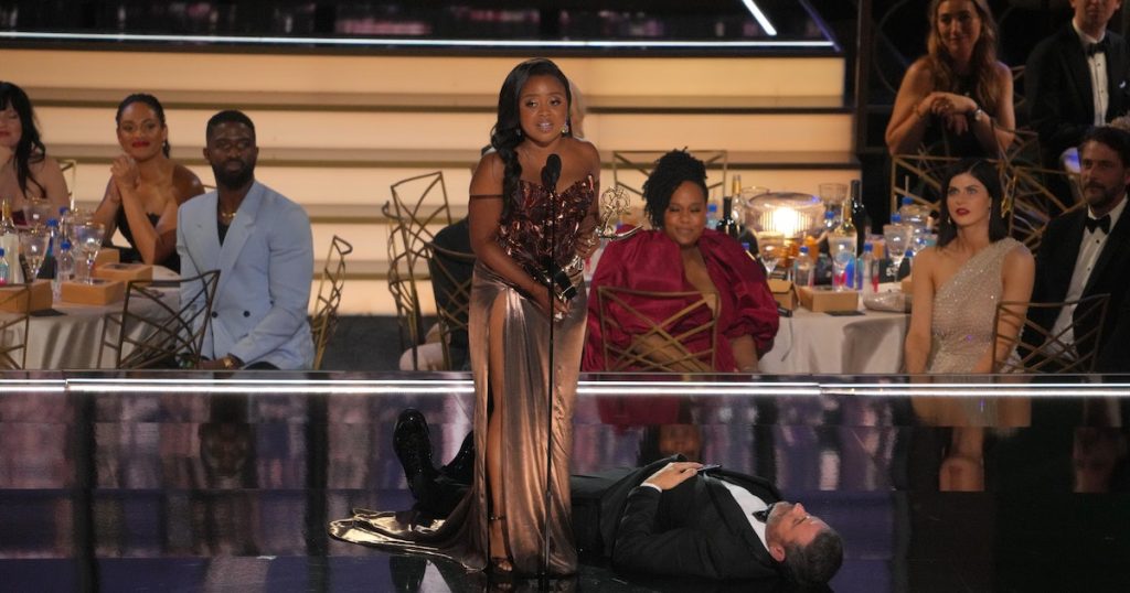 Quinta Brunson Reacts to Jimmy Kimmel Stealing Her Moment at the Emmys 2022