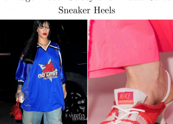 Rihanna Served Up Sportswear Chic in a Vintage Procell Jersey and Ancuta Sarca Sneaker Heels