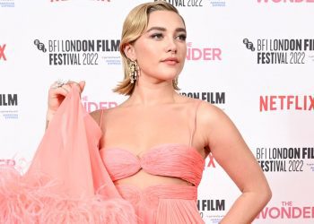 Florence Pugh's Peach Valentino Feather Dress