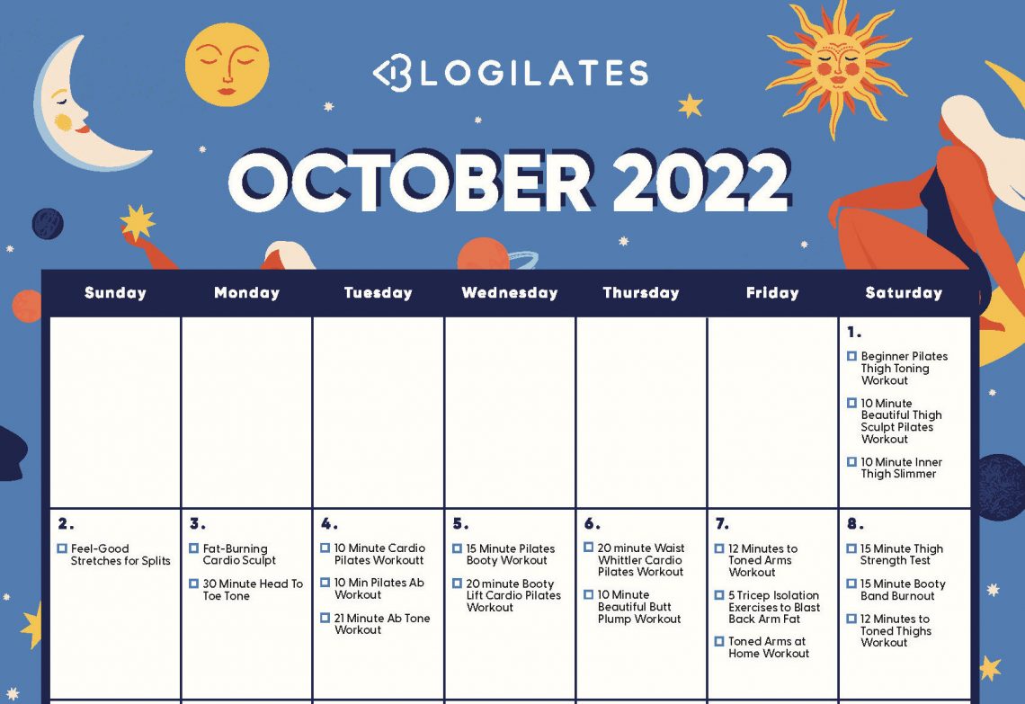 The Blogilates October 2022 Workout Calendar!