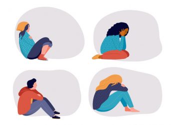Four young people experiencing depression, anxiety, and symptoms of psychological distress