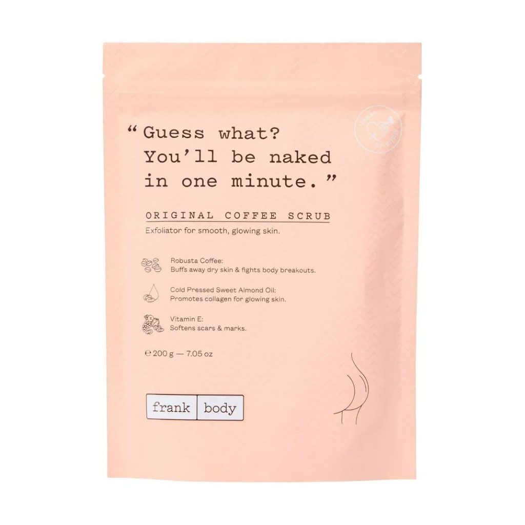 Frank Body Original Coffee Scrub pink package on white background