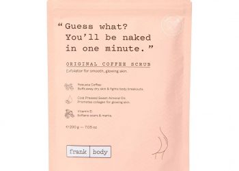Frank Body Original Coffee Scrub pink package on white background