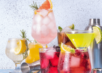 colorful cocktails on a table