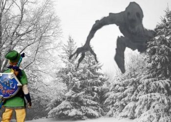 This photo shows Link about to do battle with the SAD monster.