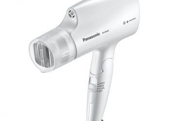 The white Panasonic Nanoe Hair Dryer on a white background