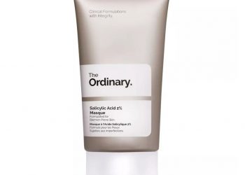 The Ordinary Salicylic Acid 2% Masque light gray tube with white cap on white background